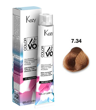 изображение Kezy Color Vivo No Ammonia 7.34 Блондин табачный от магазина nsk-cosmetics.ru